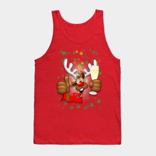 Reindeer Drunk Funny Christmas Character Tank Top